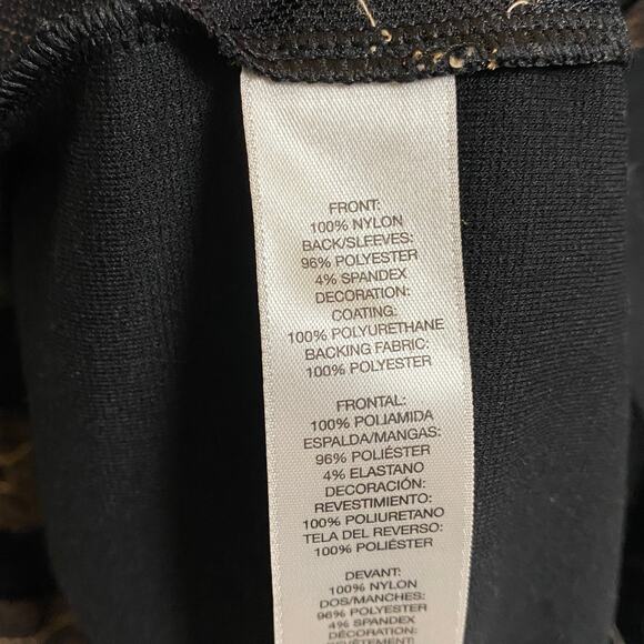 Chico's Black Mesh Open Front Longline Blazer Cardigan Sweater Size Small - Picture 5 of 6